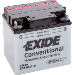 Μπαταρία Μοτοσυκλέτας Exide E60-N30L-B (53030) 12V 30Ah 300A 185X128X168  - Αγορά ΕΔΩ εώς 6 άτοκες δόσεις