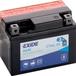 Μπαταρία Μοτοσυκλέτας Exide ETX4L-BS 3AH AGM 113Χ70Χ85  - Αγορά ΕΔΩ εώς 6 άτοκες δόσεις