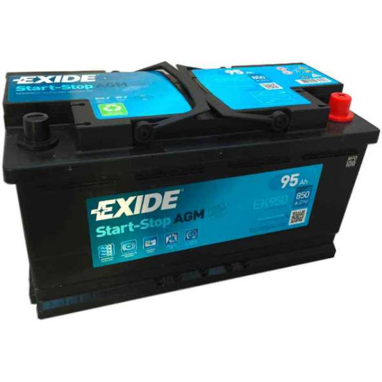 Μπαταρία Exide EK950 AGM 12V 95Ah 850A Start-Stop 353Χ175Χ190  - αυθημερόν παράδοση - Αγορά ΕΔΩ εώς 6 άτοκες δόσεις