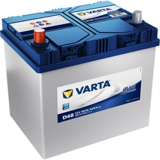Μπαταρια Αυτοκινητου Varta D48 blue dynamic 60AH 540Α 232x173x225  - αυθημερόν παράδοση - Αγορά ΕΔΩ εώς 6 άτοκες δόσεις